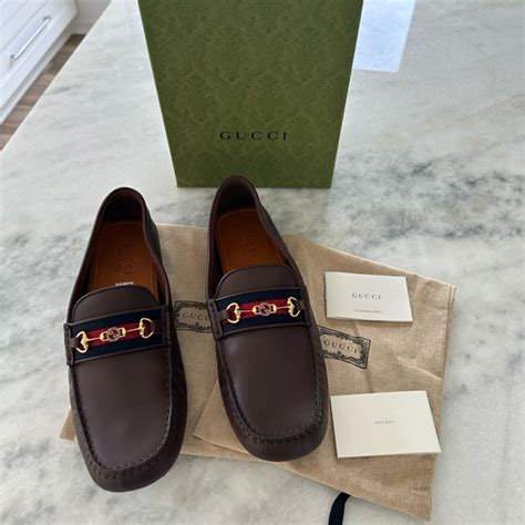 gucci ayrton leather & web driver loafers|Gucci.